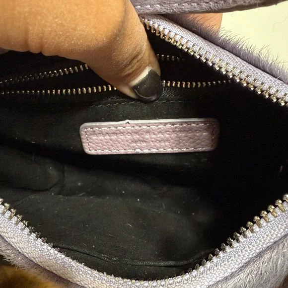 Brandon Blackwood Lavender Purple Pony Hair Shoulder Syl Bag - Picture 15 of 17